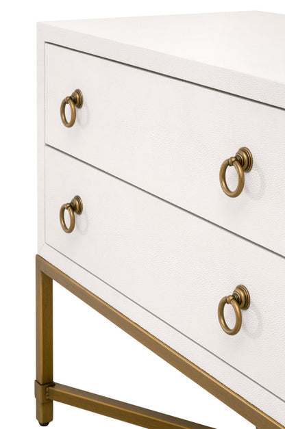 Essentials For Living - Traditions Strand Shagreen 2-Drawer Nightstand - 6121.PRL-SHG/GLD view 7