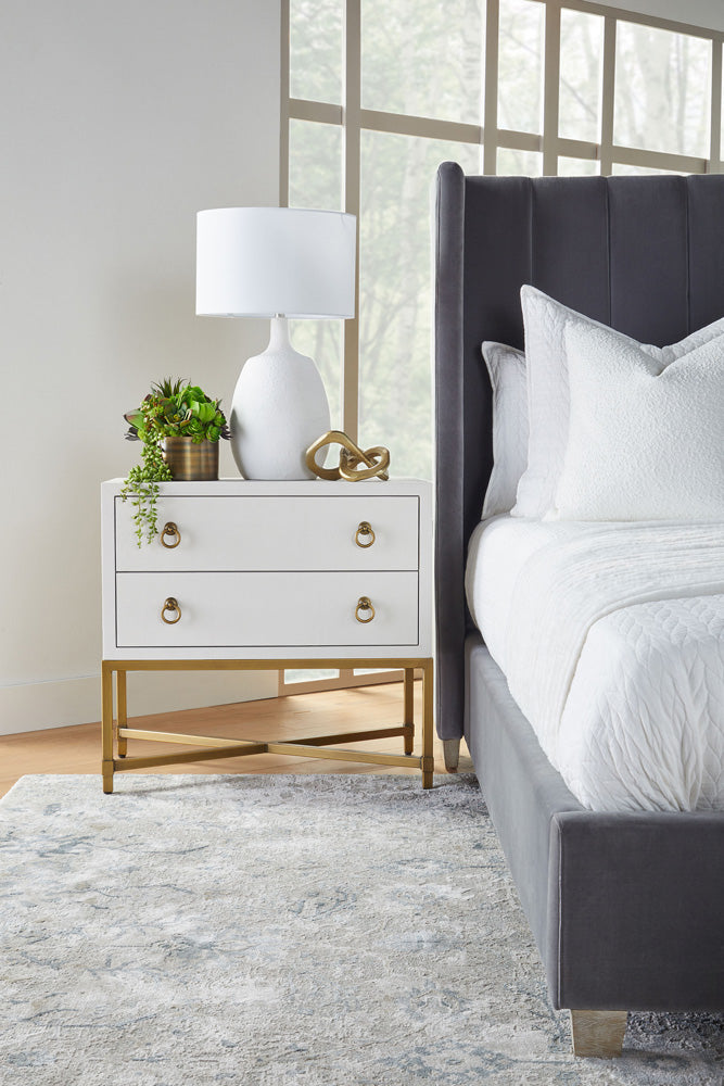Essentials For Living - Traditions Strand Shagreen 2-Drawer Nightstand - 6121.PRL-SHG/GLD view 11