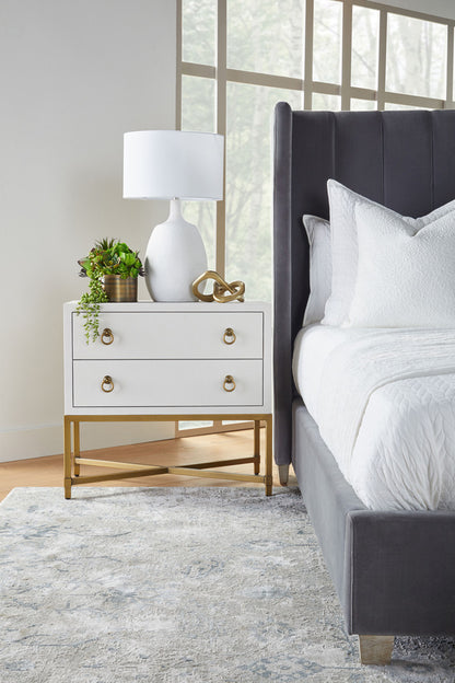 Essentials For Living - Traditions Strand Shagreen 2-Drawer Nightstand - 6121.PRL-SHG/GLD view 11