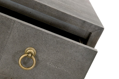 Essentials For Living - Traditions Strand Shagreen 3-Drawer Nightstand - 6120.GRY-SHG/GLD view 5