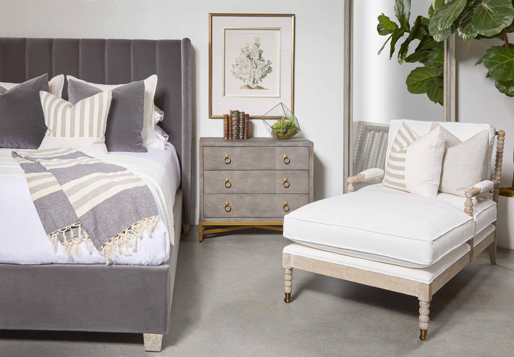 Essentials For Living - Traditions Strand Shagreen 3-Drawer Nightstand - 6120.GRY-SHG/GLD view 10