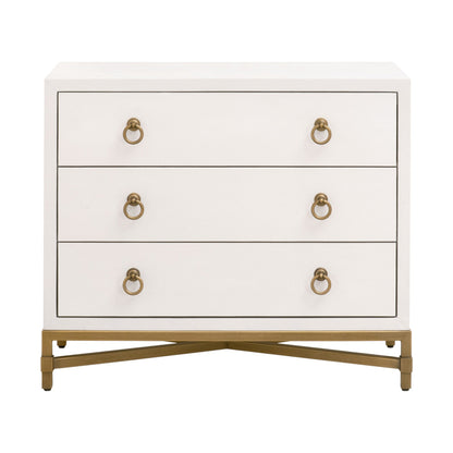 Essentials For Living - Traditions Strand Shagreen 3-Drawer Nightstand - 6120.PRL-SHG/GLD view 1