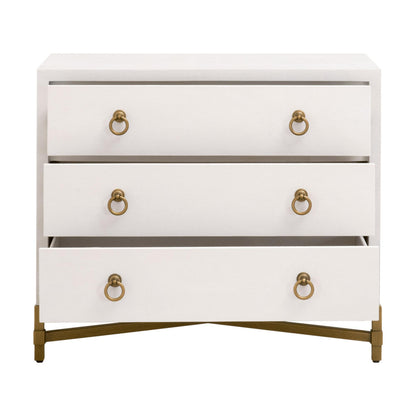 Essentials For Living - Traditions Strand Shagreen 3-Drawer Nightstand - 6120.PRL-SHG/GLD view 2
