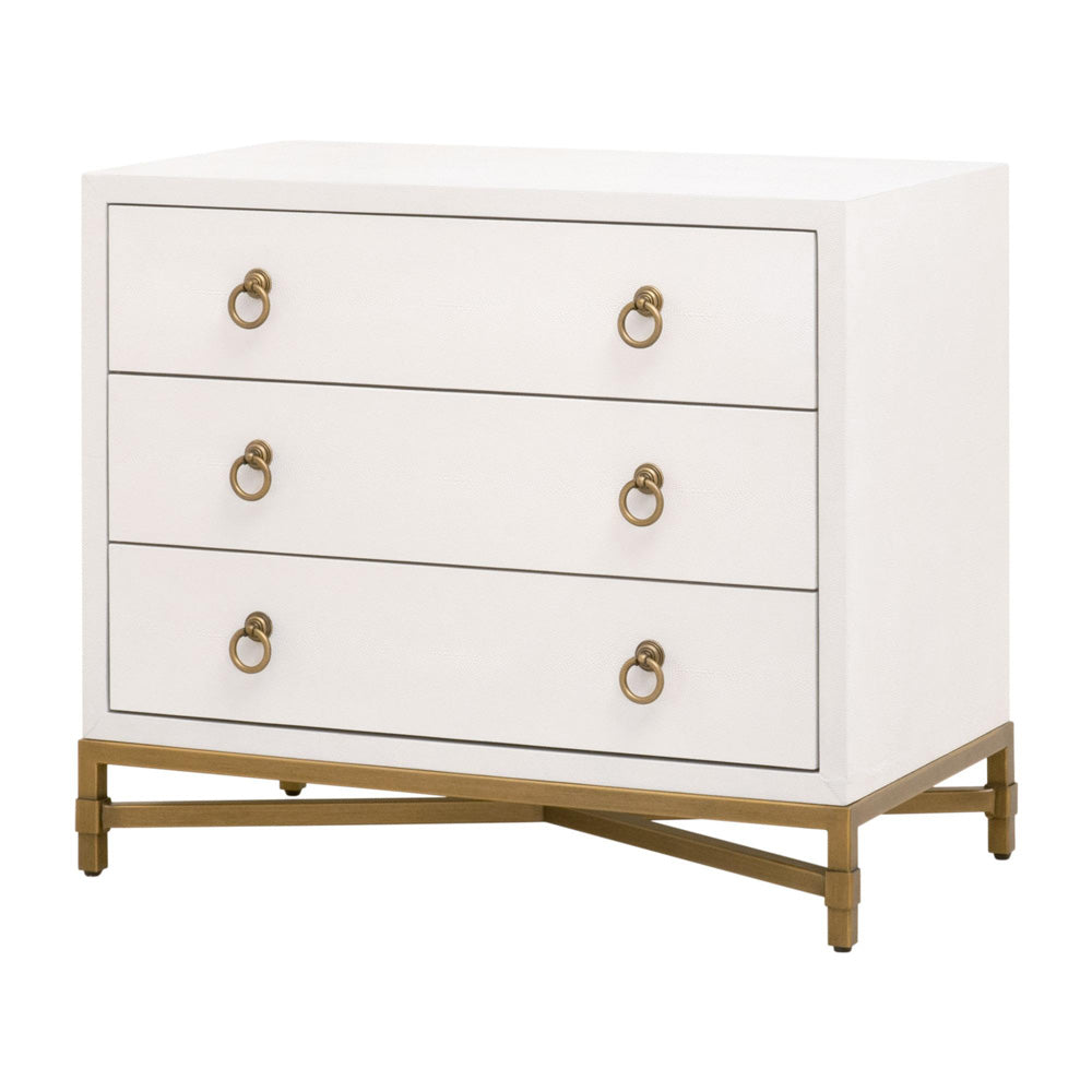 Essentials For Living - Traditions Strand Shagreen 3-Drawer Nightstand - 6120.PRL-SHG/GLD view 3