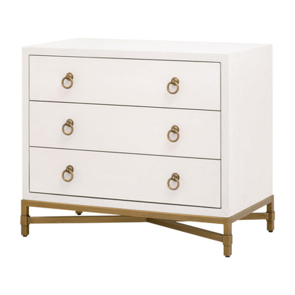 Essentials For Living - Traditions Strand Shagreen 3-Drawer Nightstand - 6120.PRL-SHG/GLD view 3