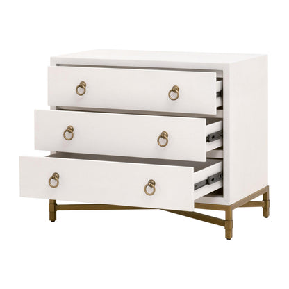 Essentials For Living - Traditions Strand Shagreen 3-Drawer Nightstand - 6120.PRL-SHG/GLD view 4