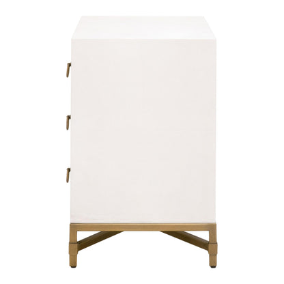 Essentials For Living - Traditions Strand Shagreen 3-Drawer Nightstand - 6120.PRL-SHG/GLD view 5