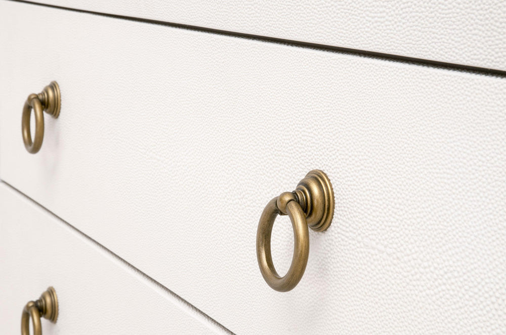 Essentials For Living - Traditions Strand Shagreen 3-Drawer Nightstand - 6120.PRL-SHG/GLD view 7