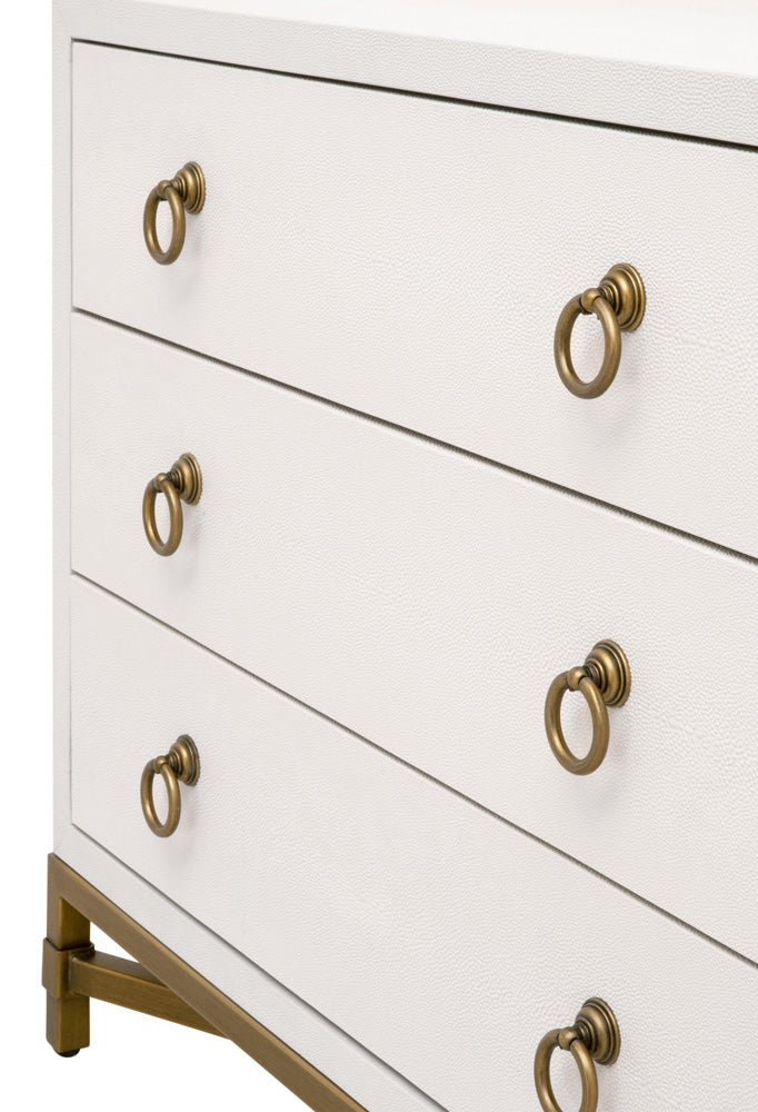 Essentials For Living - Traditions Strand Shagreen 3-Drawer Nightstand - 6120.PRL-SHG/GLD view 8