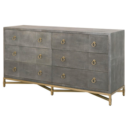 Essentials For Living - Traditions Strand Shagreen 6-Drawer Double Dresser - 6122.GRY-SHG/GLD view 3