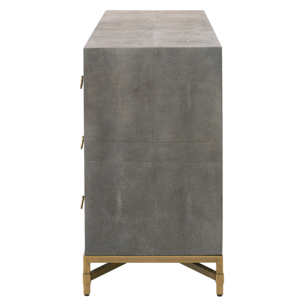 Essentials For Living - Traditions Strand Shagreen 6-Drawer Double Dresser - 6122.GRY-SHG/GLD view 6
