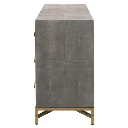 Essentials For Living - Traditions Strand Shagreen 6-Drawer Double Dresser - 6122.GRY-SHG/GLD view 6