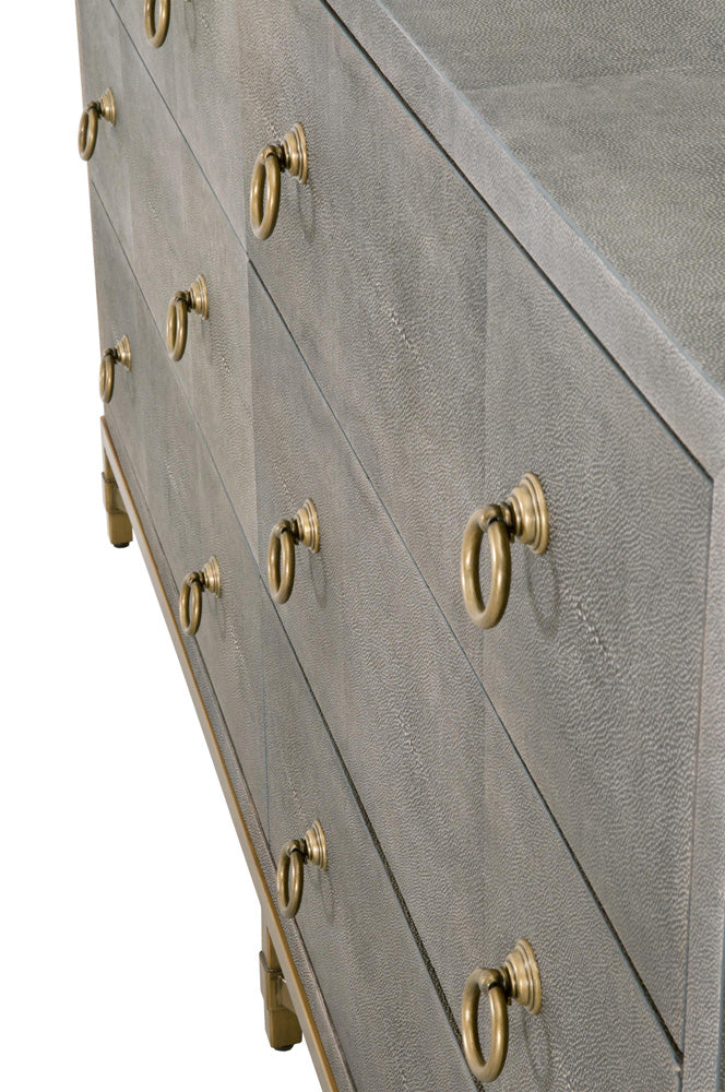 Essentials For Living - Traditions Strand Shagreen 6-Drawer Double Dresser - 6122.GRY-SHG/GLD view 7
