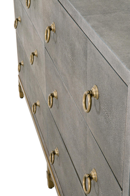 Essentials For Living - Traditions Strand Shagreen 6-Drawer Double Dresser - 6122.GRY-SHG/GLD view 7