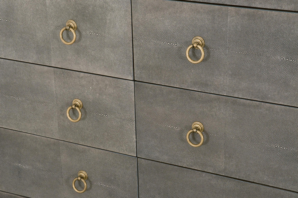 Essentials For Living - Traditions Strand Shagreen 6-Drawer Double Dresser - 6122.GRY-SHG/GLD view 8