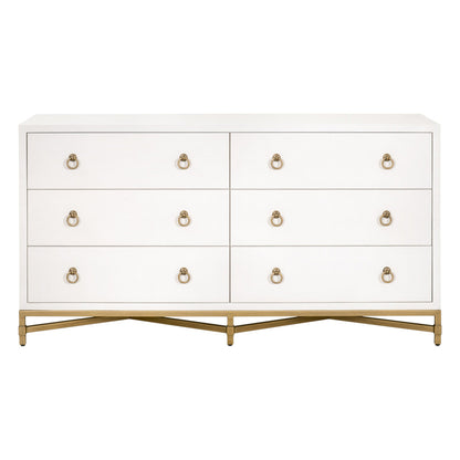 Essentials For Living - Traditions Strand Shagreen 6-Drawer Double Dresser - 6122.PRL-SHG/GLD view 1