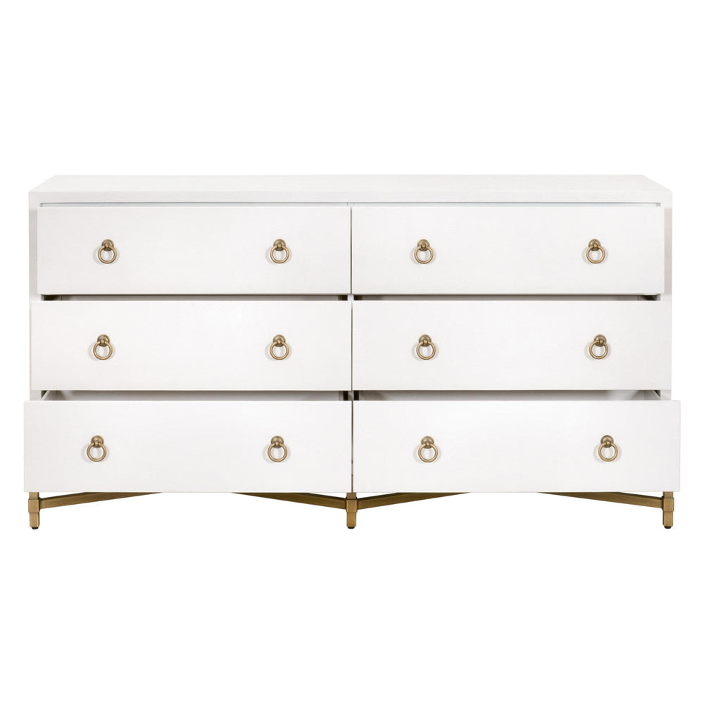 Essentials For Living - Traditions Strand Shagreen 6-Drawer Double Dresser - 6122.PRL-SHG/GLD view 2