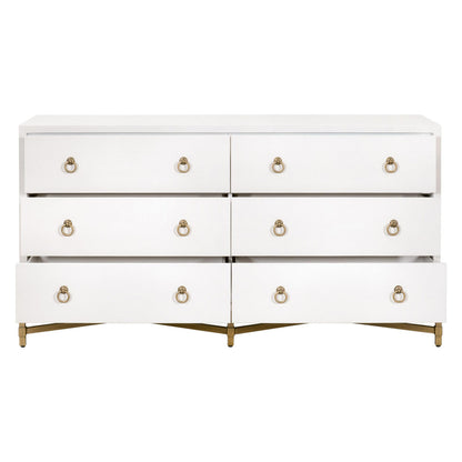 Essentials For Living - Traditions Strand Shagreen 6-Drawer Double Dresser - 6122.PRL-SHG/GLD view 2