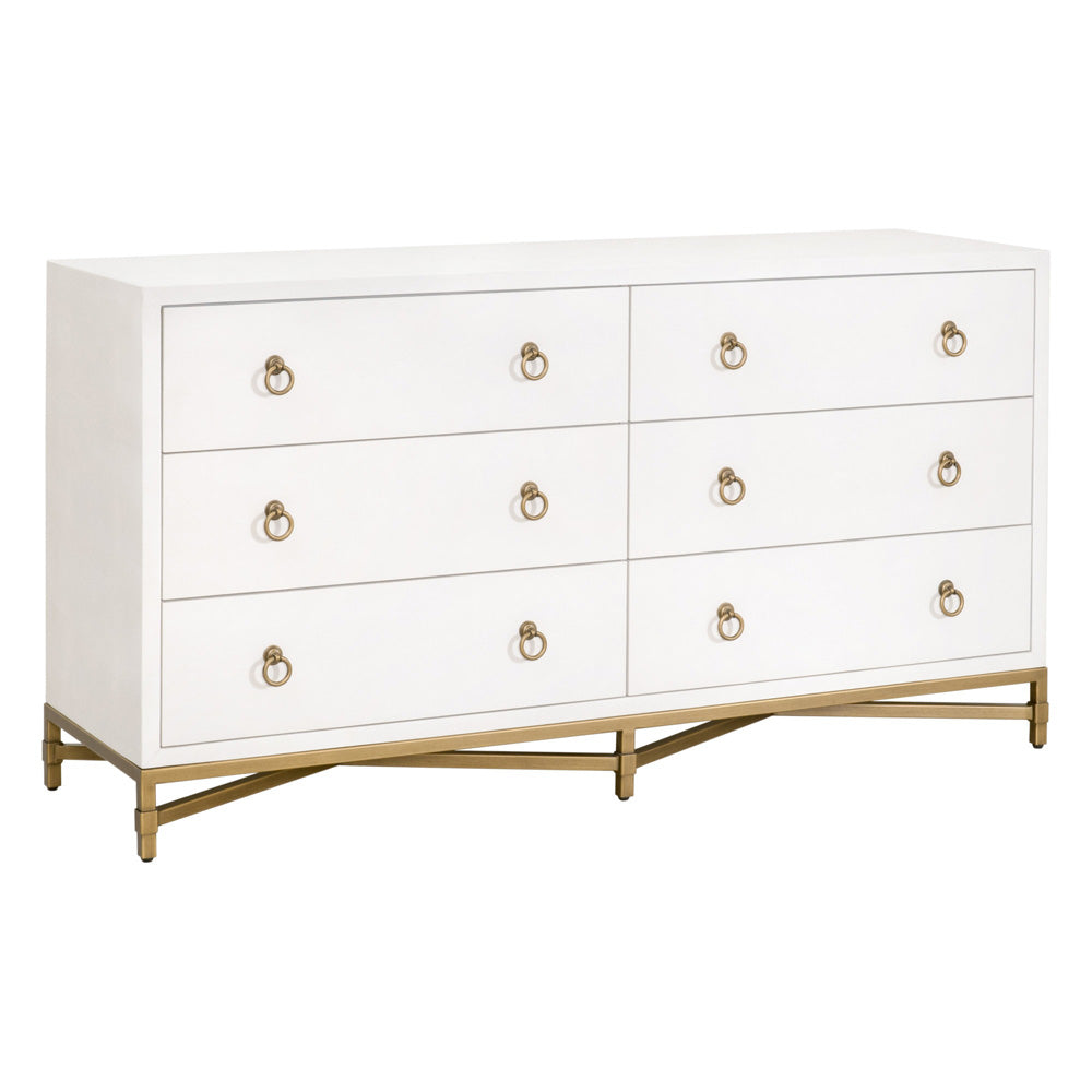 Essentials For Living - Traditions Strand Shagreen 6-Drawer Double Dresser - 6122.PRL-SHG/GLD view 3