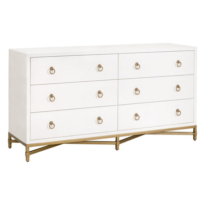 Essentials For Living - Traditions Strand Shagreen 6-Drawer Double Dresser - 6122.PRL-SHG/GLD view 3