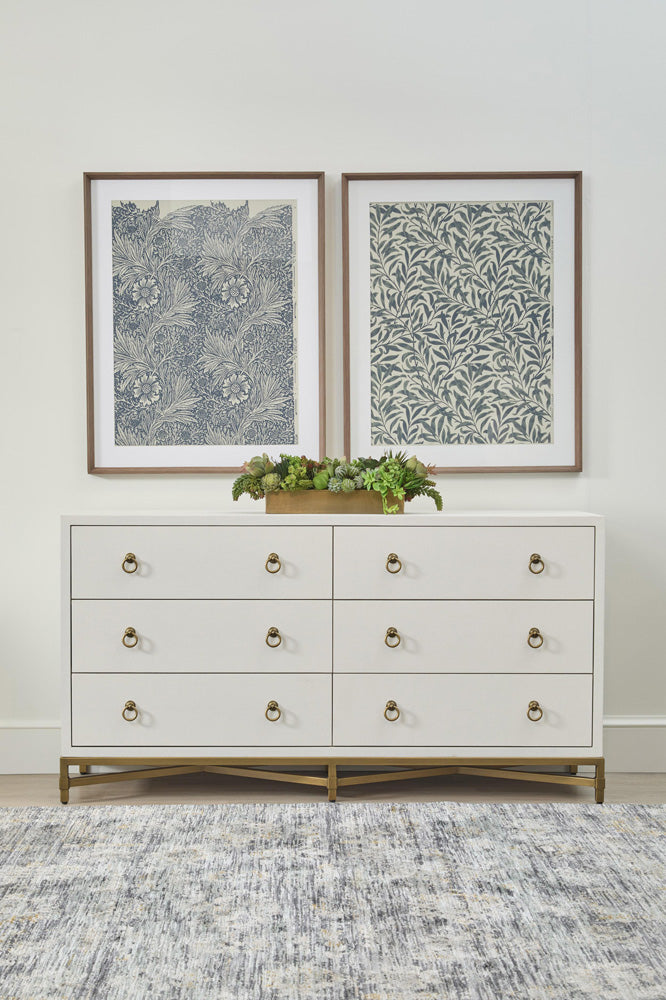 Essentials For Living - Traditions Strand Shagreen 6-Drawer Double Dresser - 6122.PRL-SHG/GLD view 12