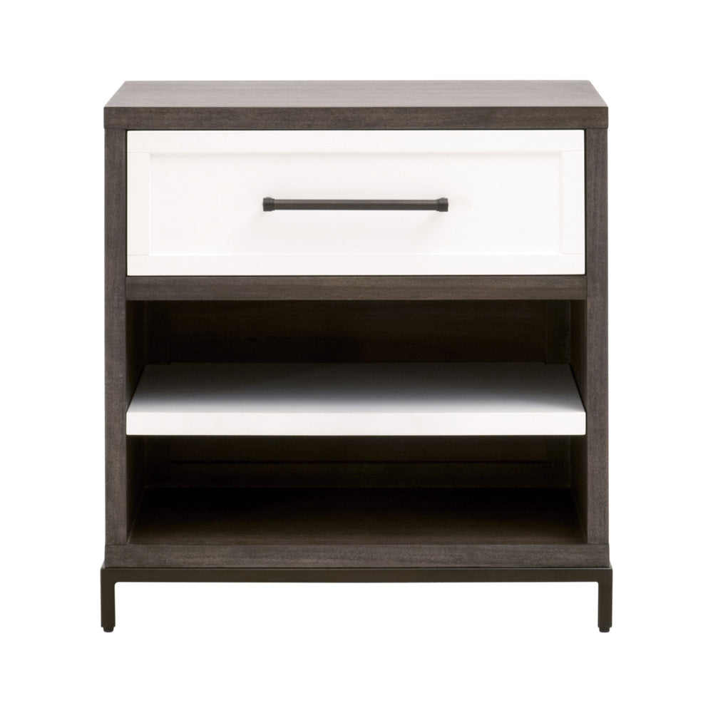 Essentials For Living - Traditions Wrenn 1-Drawer Nightstand - 6139.BBRN/WHT-AB_CLOSEOUT view 1