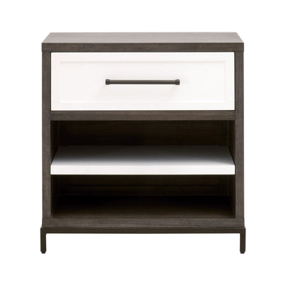 Essentials For Living - Traditions Wrenn 1-Drawer Nightstand - 6139.BBRN/WHT-AB_CLOSEOUT view 1