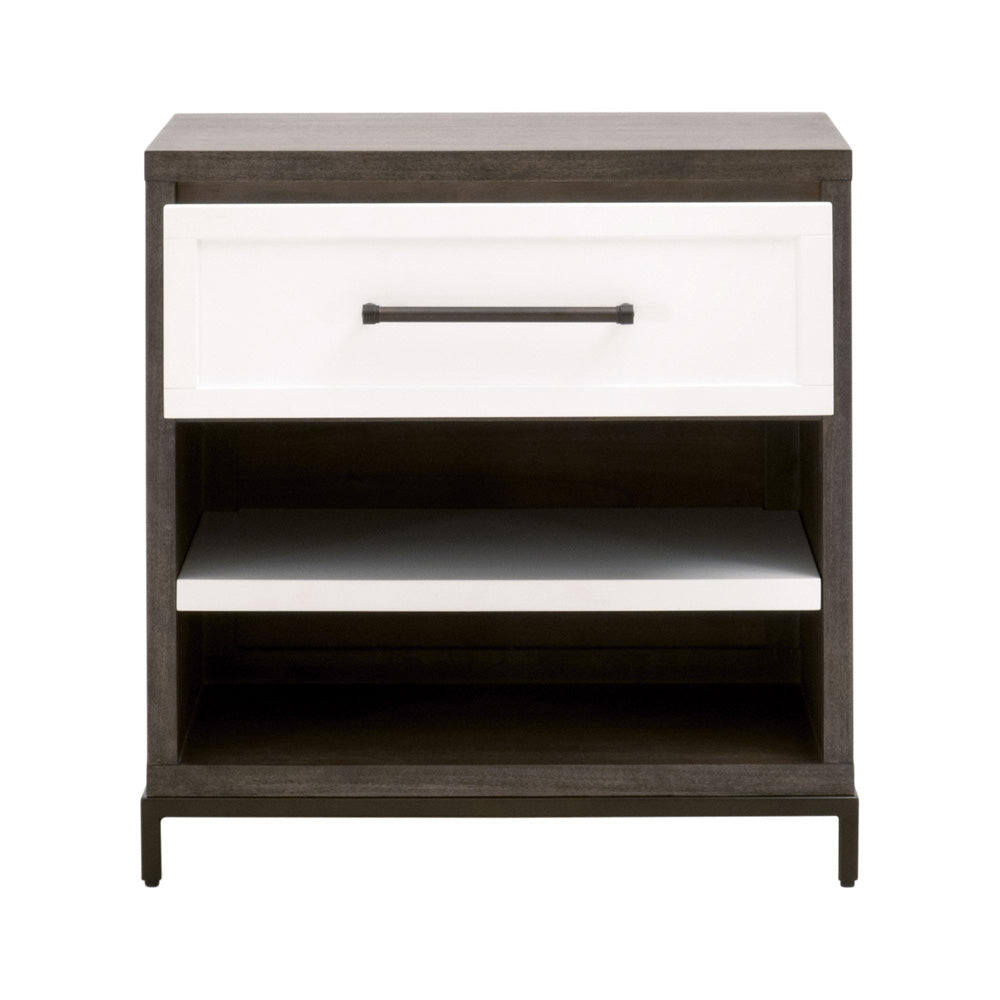 Essentials For Living - Traditions Wrenn 1-Drawer Nightstand - 6139.BBRN/WHT-AB_CLOSEOUT view 2