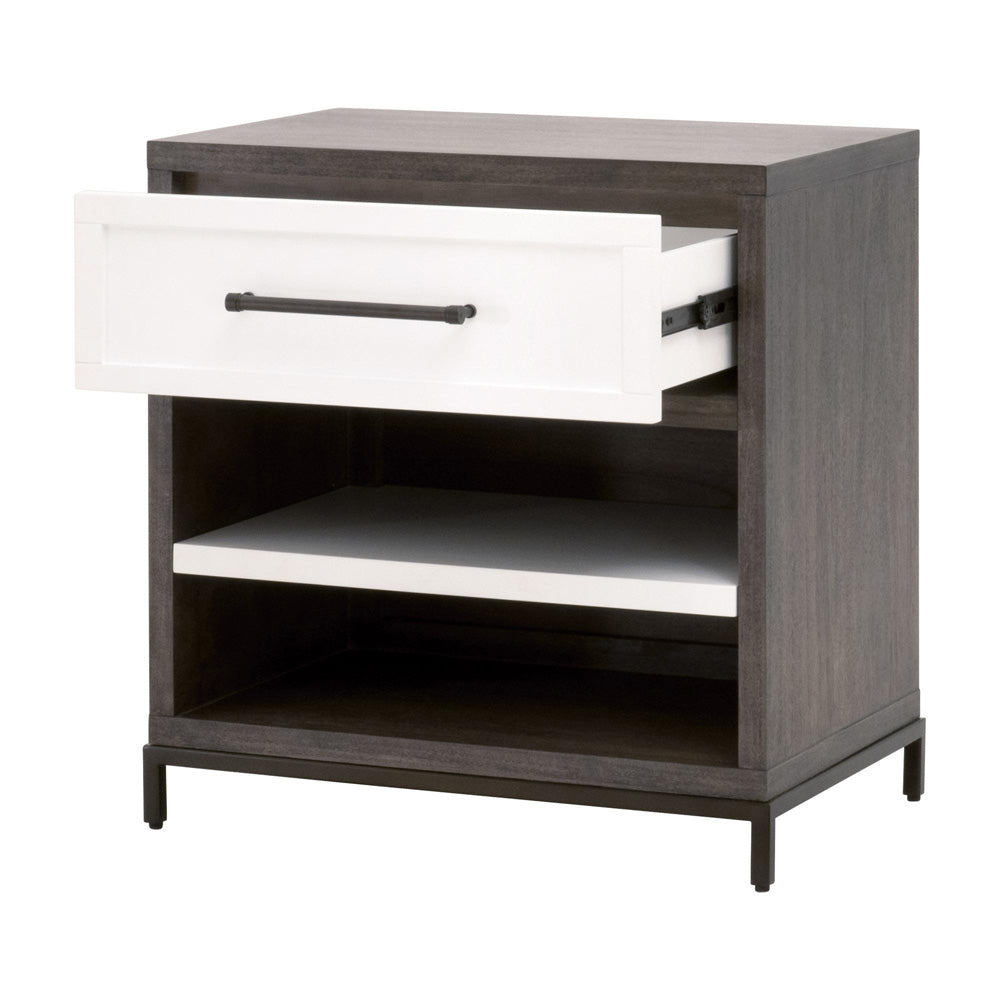 Essentials For Living - Traditions Wrenn 1-Drawer Nightstand - 6139.BBRN/WHT-AB_CLOSEOUT view 4