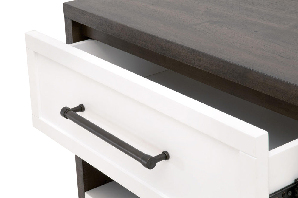 Essentials For Living - Traditions Wrenn 1-Drawer Nightstand - 6139.BBRN/WHT-AB_CLOSEOUT view 7