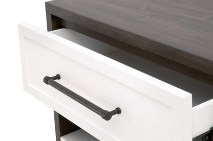 Essentials For Living - Traditions Wrenn 1-Drawer Nightstand - 6139.BBRN/WHT-AB_CLOSEOUT view 7
