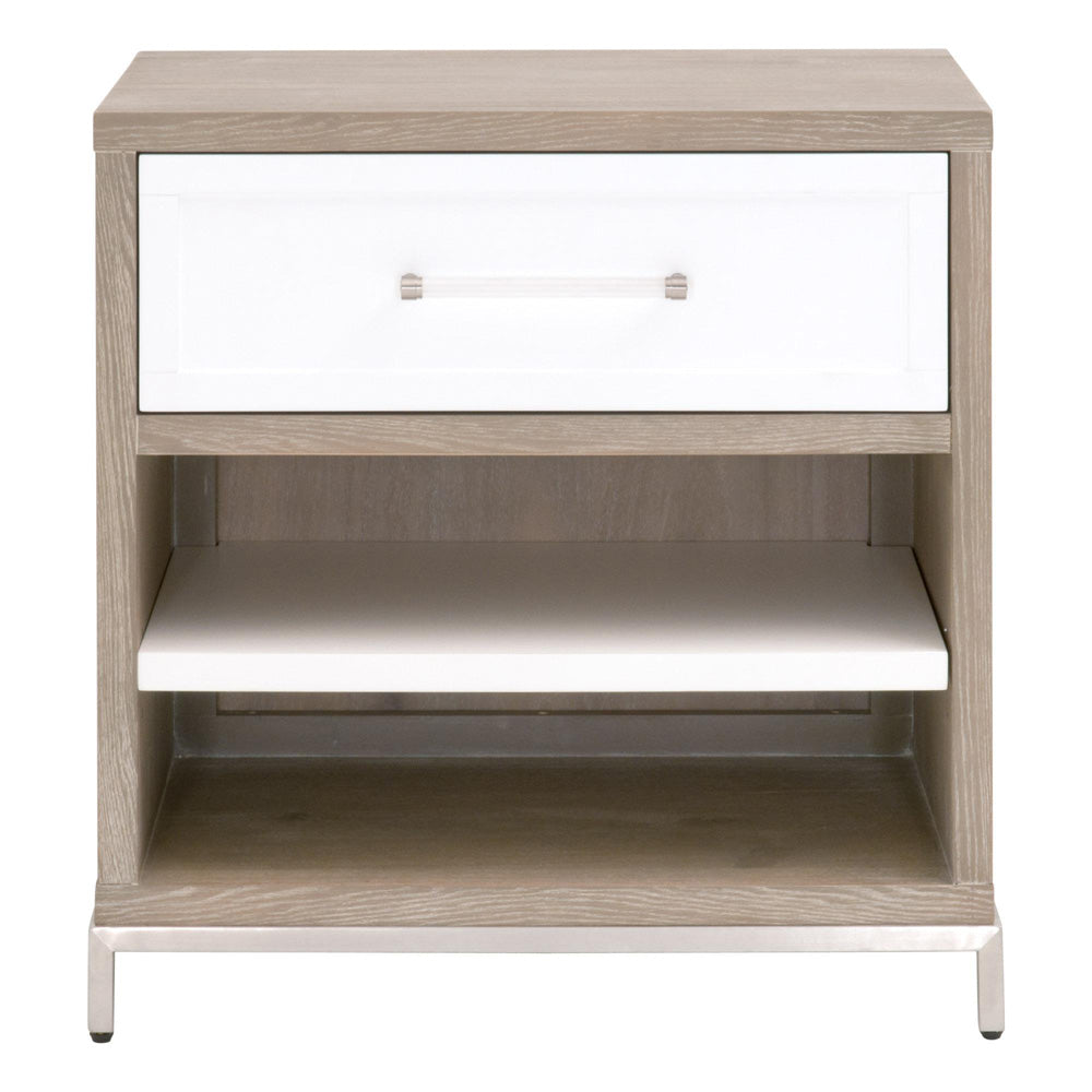 Essentials For Living - Traditions Wrenn 1-Drawer Nightstand - 6139.NG/WHT-BSTL_CLOSEOUT view 1