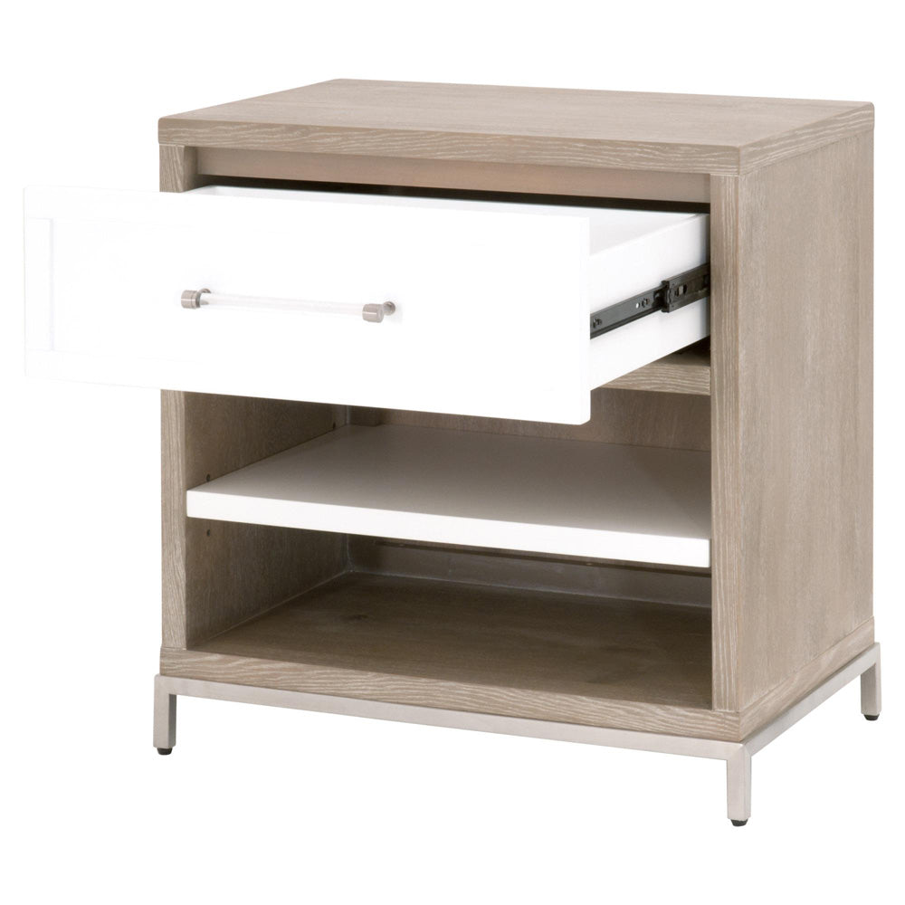 Essentials For Living - Traditions Wrenn 1-Drawer Nightstand - 6139.NG/WHT-BSTL_CLOSEOUT view 4