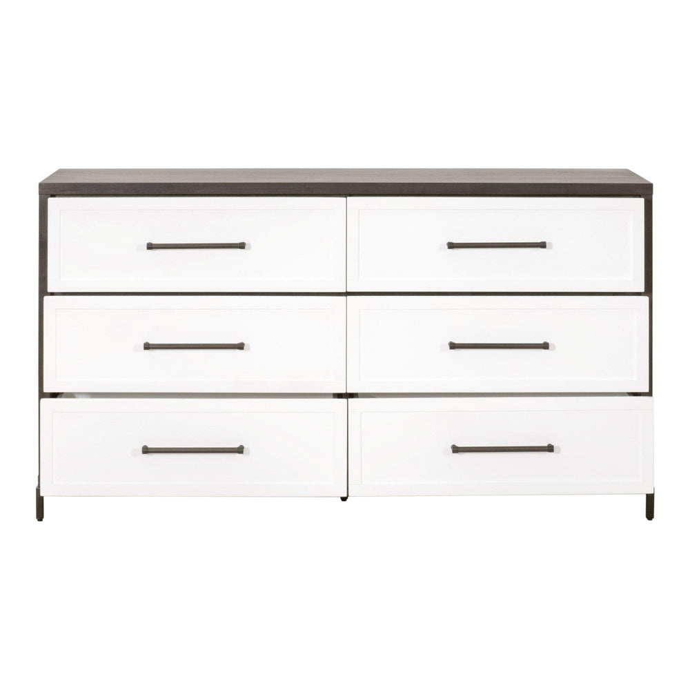 Essentials For Living - Traditions Wrenn 6-Drawer Double Dresser - 6140.BBRN/WHT-AB_CLOSEOUT view 2