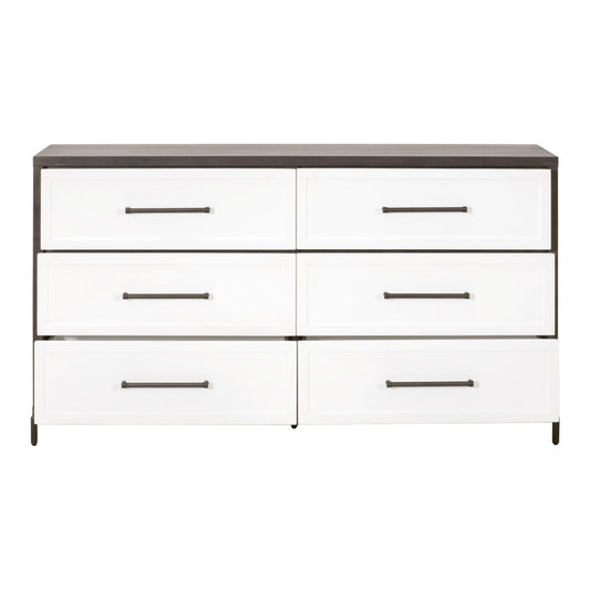 Essentials For Living - Traditions Wrenn 6-Drawer Double Dresser - 6140.BBRN/WHT-AB_CLOSEOUT view 2