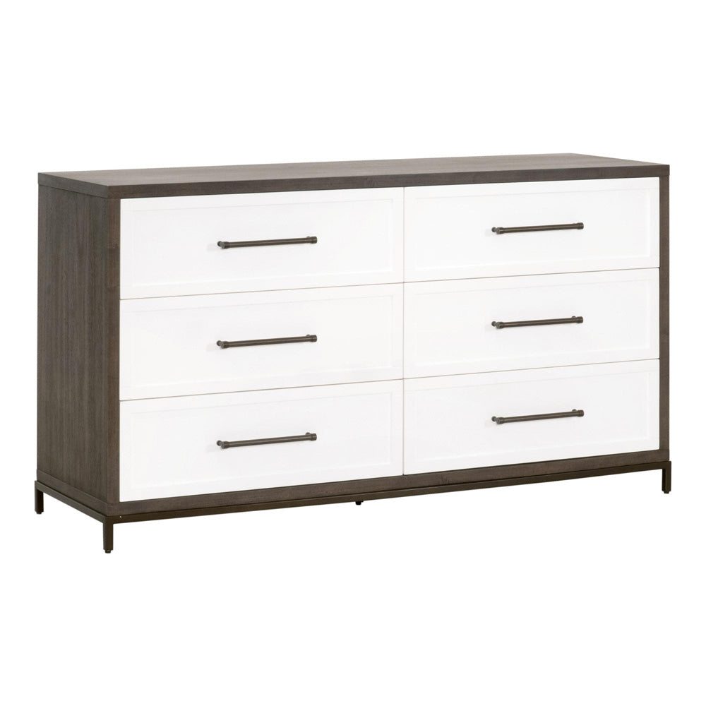 Essentials For Living - Traditions Wrenn 6-Drawer Double Dresser - 6140.BBRN/WHT-AB_CLOSEOUT view 3