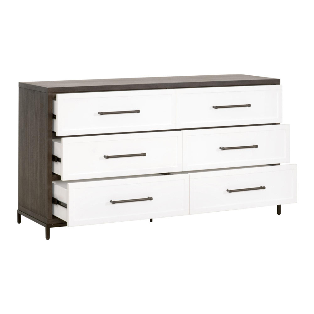 Essentials For Living - Traditions Wrenn 6-Drawer Double Dresser - 6140.BBRN/WHT-AB_CLOSEOUT view 4