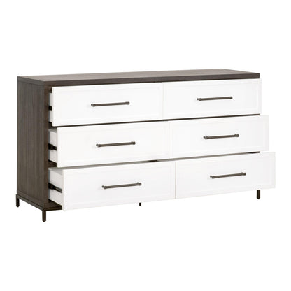 Essentials For Living - Traditions Wrenn 6-Drawer Double Dresser - 6140.BBRN/WHT-AB_CLOSEOUT view 4