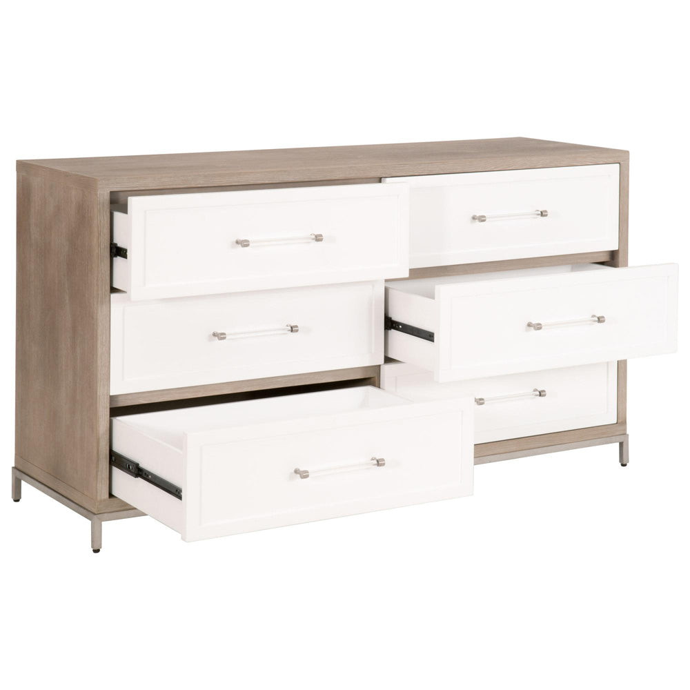 Essentials For Living - Traditions Wrenn 6-Drawer Double Dresser - 6140.NG/WHT-BSTL_CLOSEOUT view 4