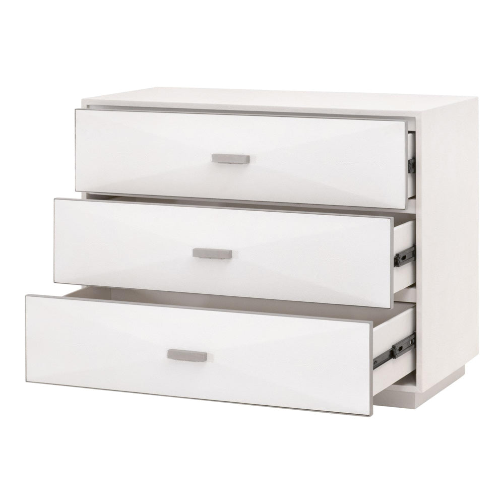 Essentials For Living - Traditions Wynn Shagreen 3-Drawer Nightstand - 6157.PRL-SHG/BSTL_CLOSEOUT view 4
