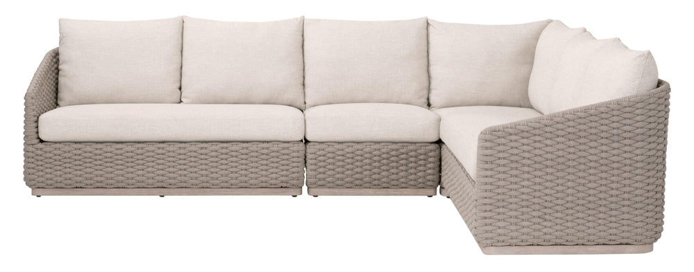 Essentials For Living - Woven - Outdoor  Caspian Outdoor Modular Armless Sofa Chair - 6863-1S.TAU/ECR/W-ET view 3