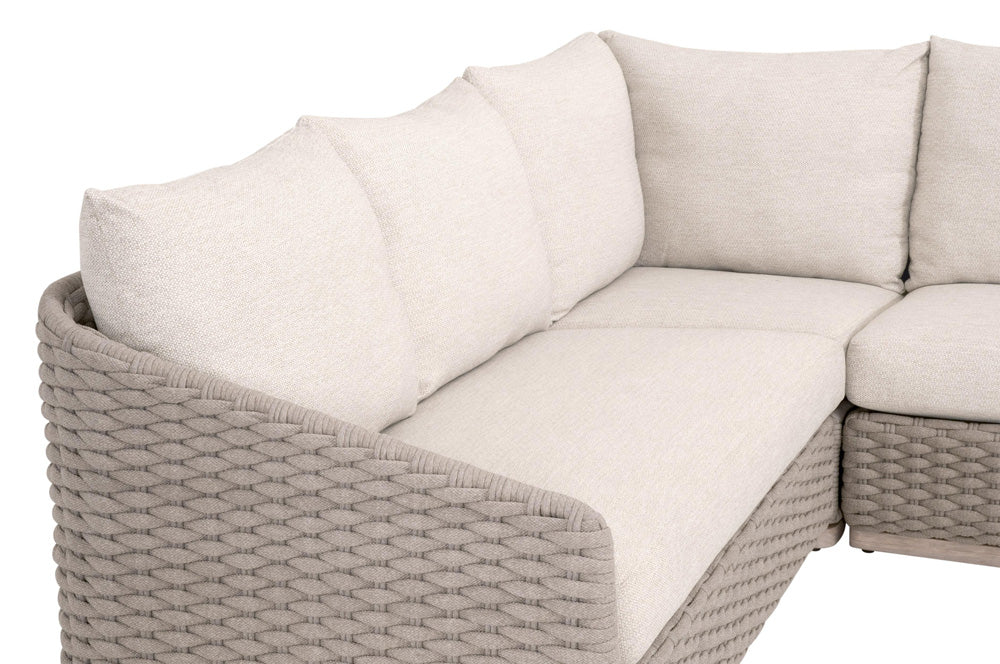 Essentials For Living - Woven - Outdoor  Caspian Outdoor Modular Left Facing 1-Arm Sofa - 6863-2S1L.TAU/ECR/W-ET view 5