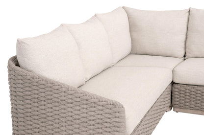Essentials For Living - Woven - Outdoor  Caspian Outdoor Modular Left Facing 1-Arm Sofa - 6863-2S1L.TAU/ECR/W-ET view 5
