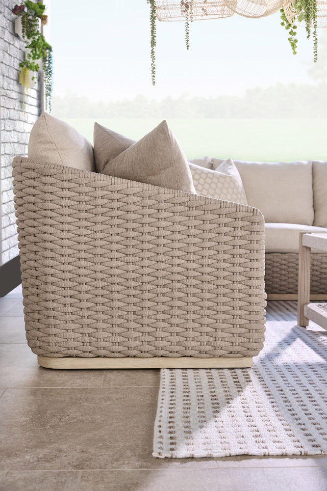 Essentials For Living - Woven - Outdoor  Caspian Outdoor Modular Left Facing 1-Arm Sofa - 6863-2S1L.TAU/ECR/W-ET view 10