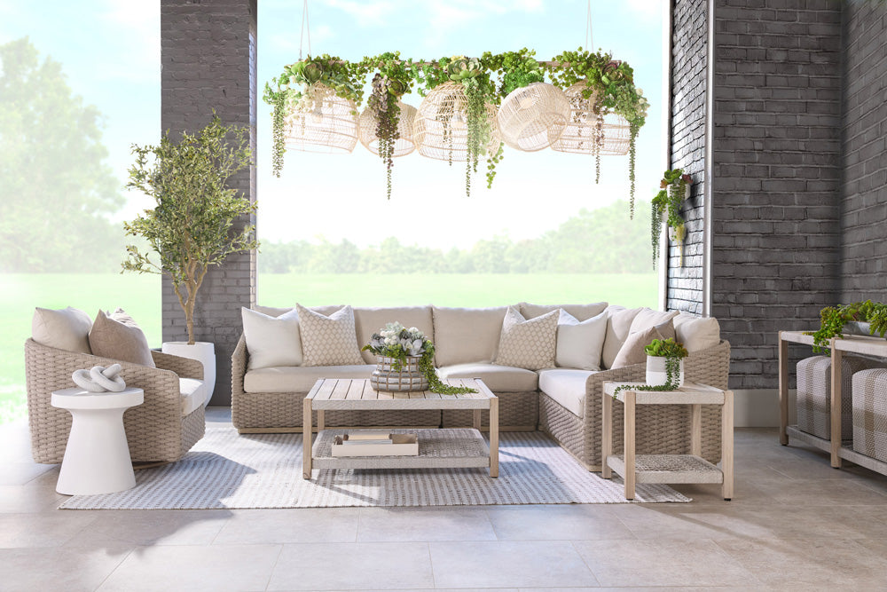 Essentials For Living - Woven - Outdoor  Caspian Outdoor Modular Right Facing 1-Arm Sofa - 6863-2S1R.TAU/ECR/W-ET view 11