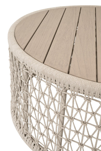Essentials For Living - Woven - Outdoor  Knit Outdoor Round Coffee Table - 6888.OAT/W-ET view 3