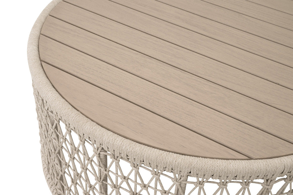 Essentials For Living - Woven - Outdoor  Knit Outdoor Round Coffee Table - 6888.OAT/W-ET view 4