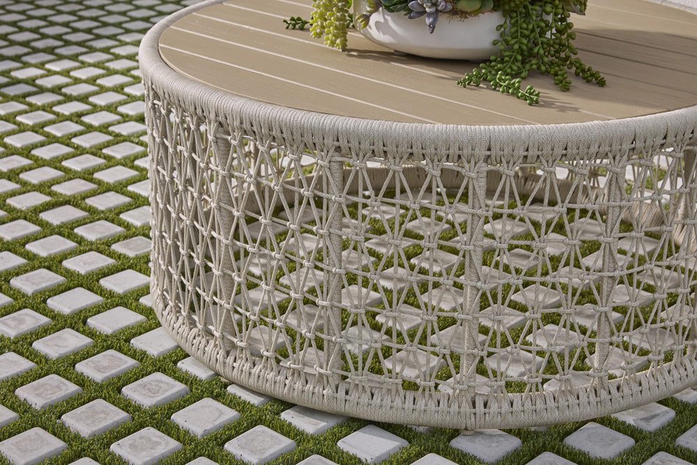 Essentials For Living - Woven - Outdoor  Knit Outdoor Round Coffee Table - 6888.OAT/W-ET view 5