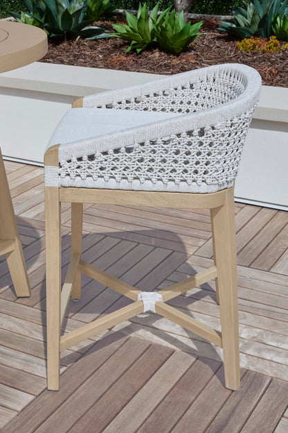Essentials For Living - Woven - Outdoor  Montecito Outdoor Counter Stool - 6795CS.WHT/WHT/W-ET view 9
