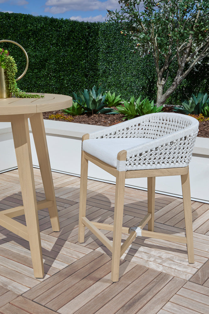 Essentials For Living - Woven - Outdoor  Montecito Outdoor Counter Stool - 6795CS.WHT/WHT/W-ET view 10
